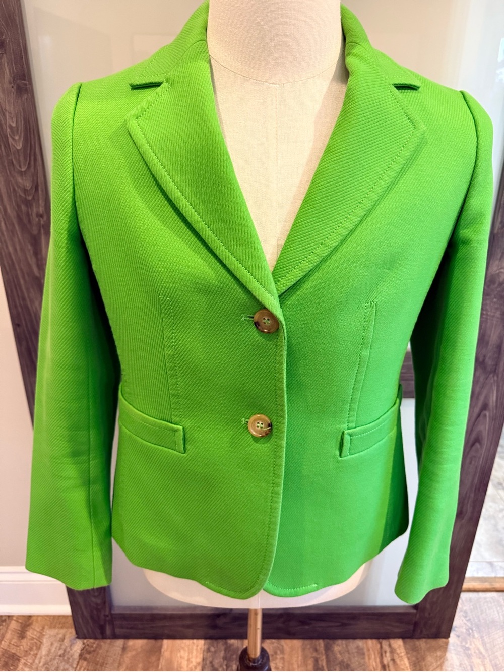 Talbots Lime Green Twill Blazer Size 8P
